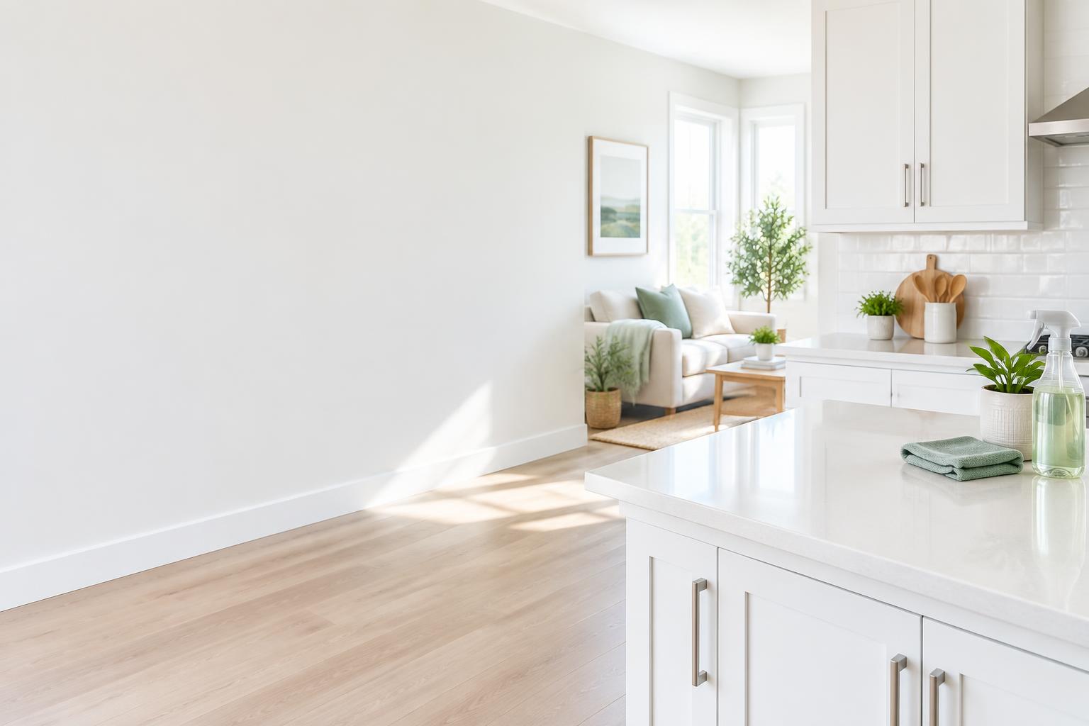 A freshly cleaned, sunlit home